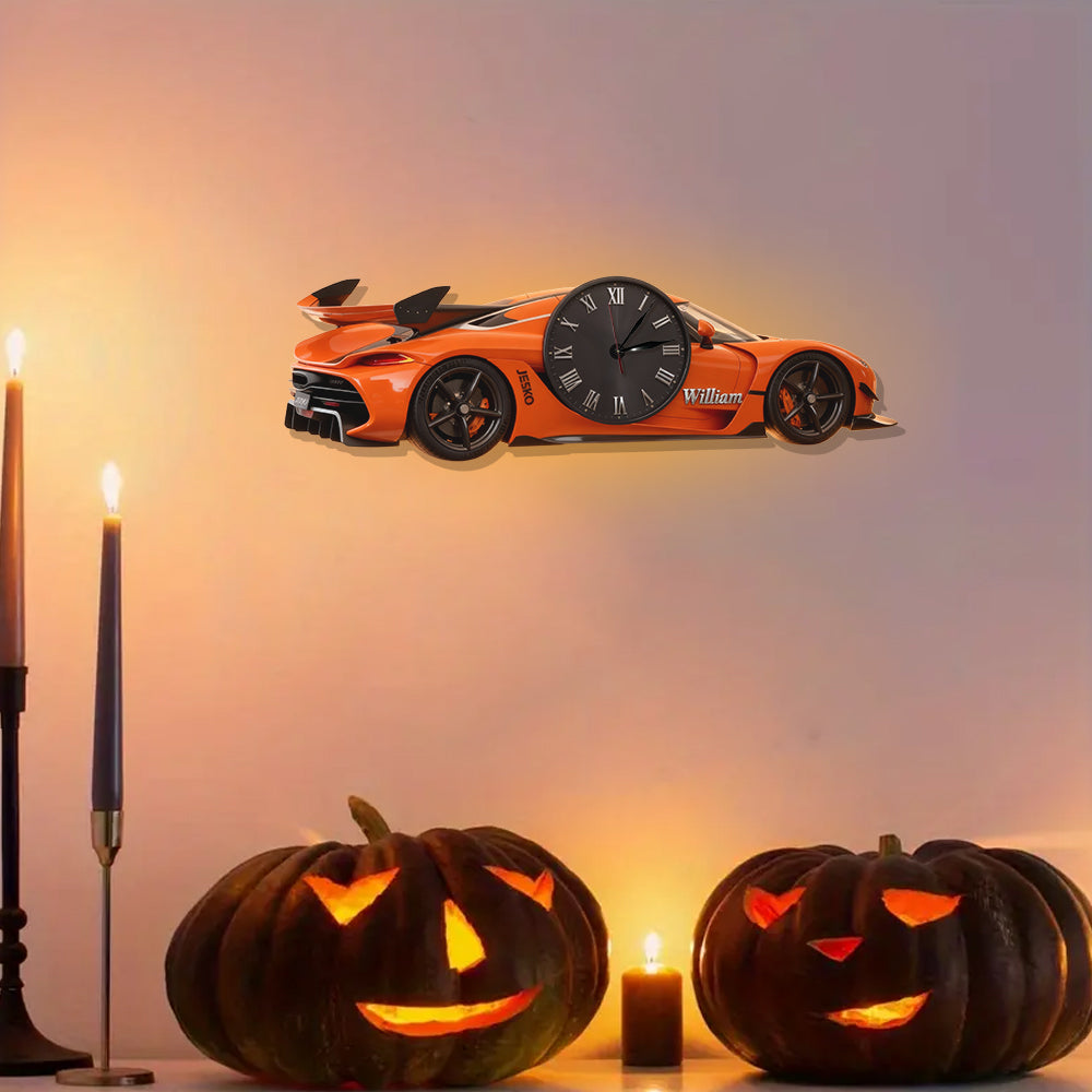 Any Photo - Personalized Car Lover LED Light Wall Clock