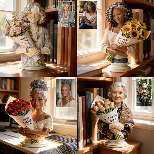 Forever Flowers For Her - Personalized Mother Custom Shaped Acrylic Plaque