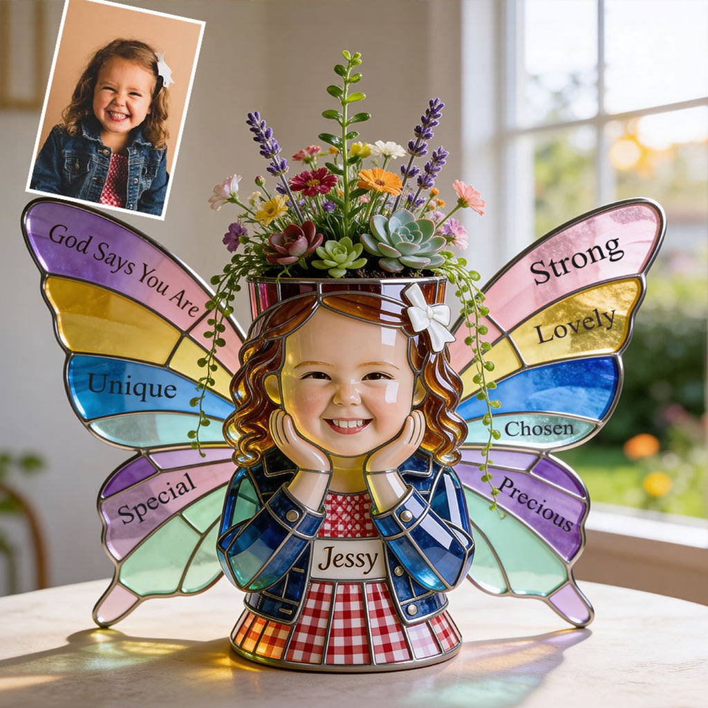 Custom Any Photo - God Says You Are - Personalized Christian Acrylic Pot