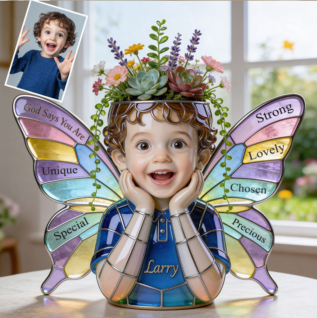 Custom Any Photo - God Says You Are - Personalized Christian Acrylic Pot