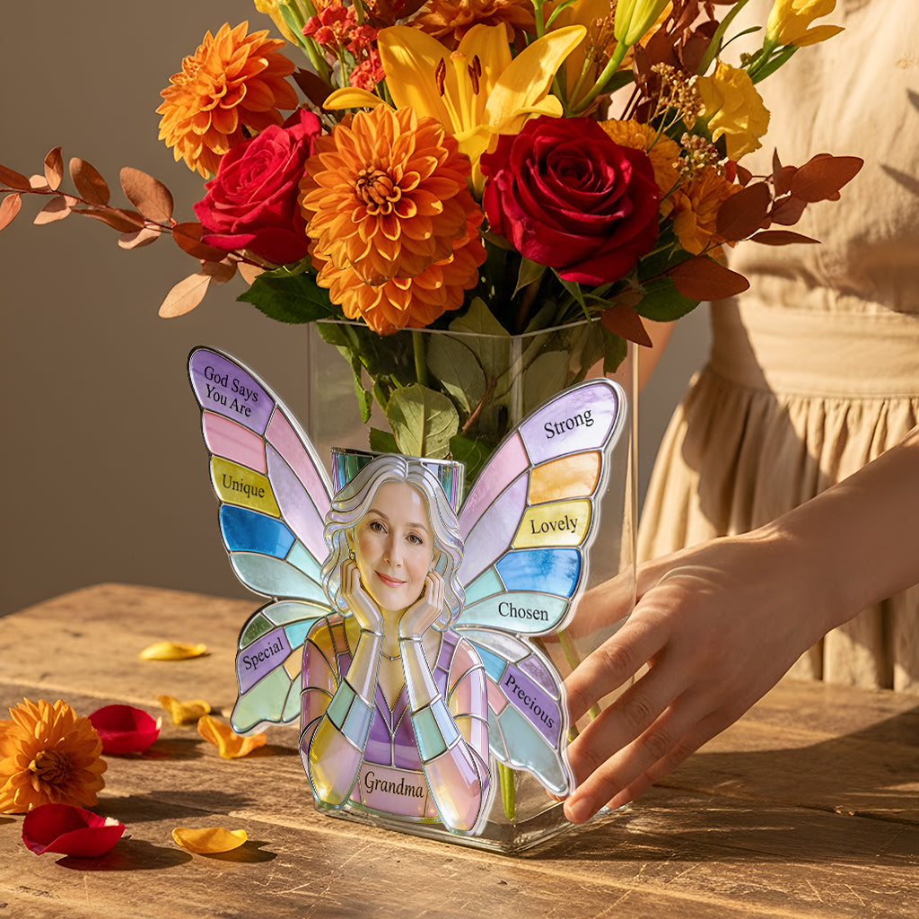 Custom Any Photo - God Says You Are - Personalized Christian Acrylic Pot