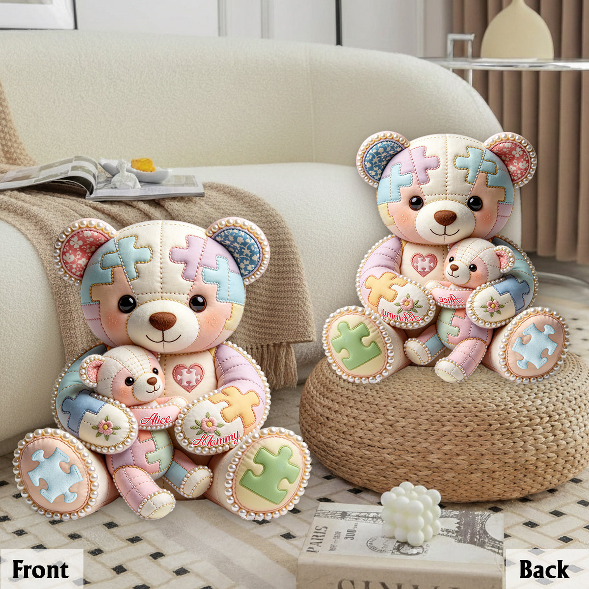 Autism Mom - Personalized Autism Awareness Premium Faux Fur Pillow