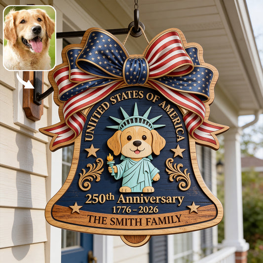 Pet Statue of Liberty - Personalized Dog 2 Layered Wood Sign / Wood Plaque