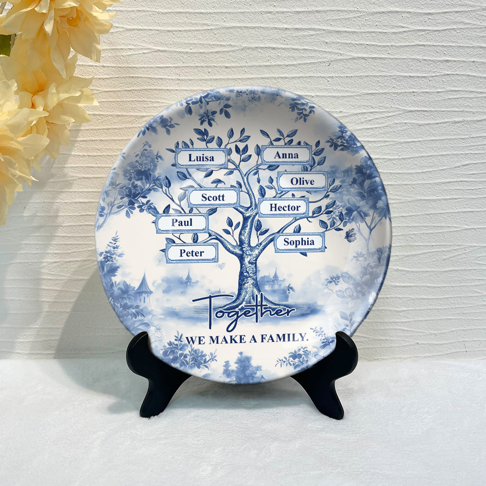 Together We Make A Family - Personalized Family Ceramic Round Plate