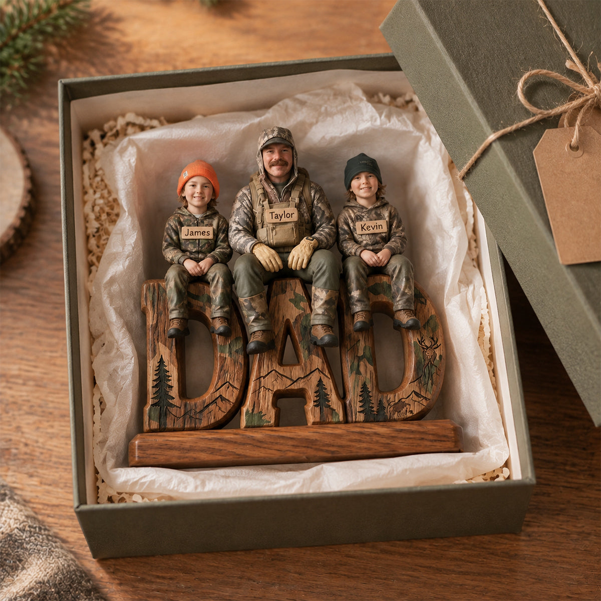 Hunting Dad - Personalized Hunting Custom Shaped Wood Plaque