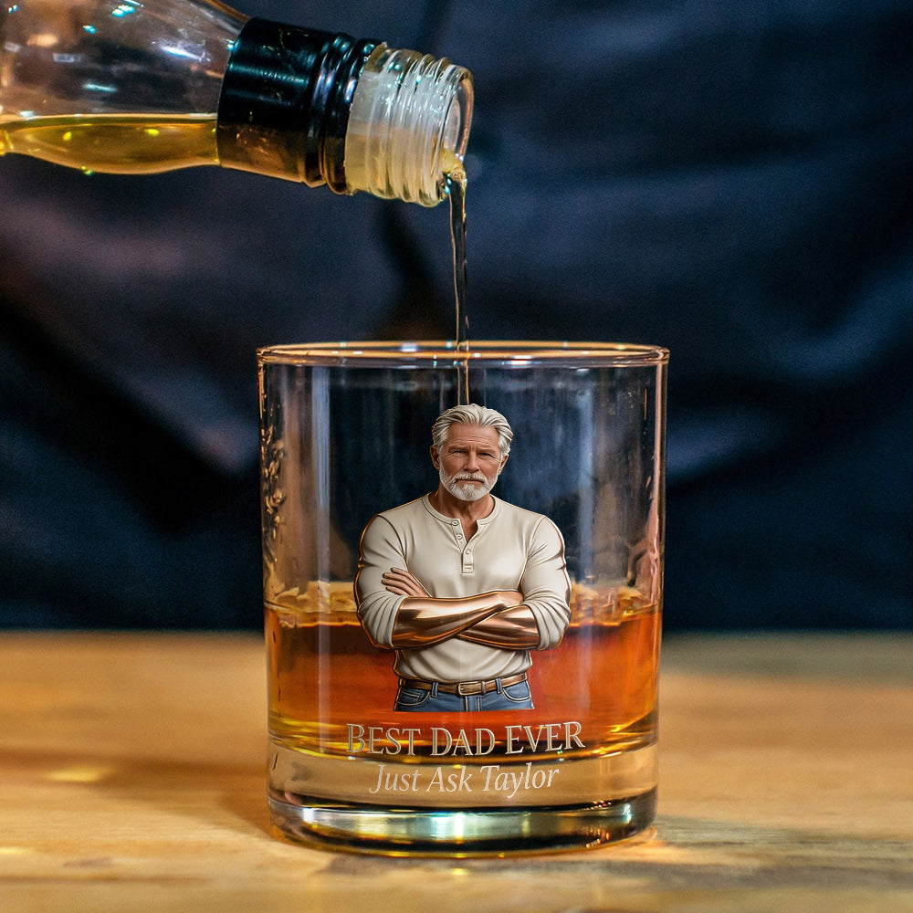 Notre Roche, Notre Héros - Verre à Whisky pour la Fête des Pères - Verre à Whisky Personnalisé