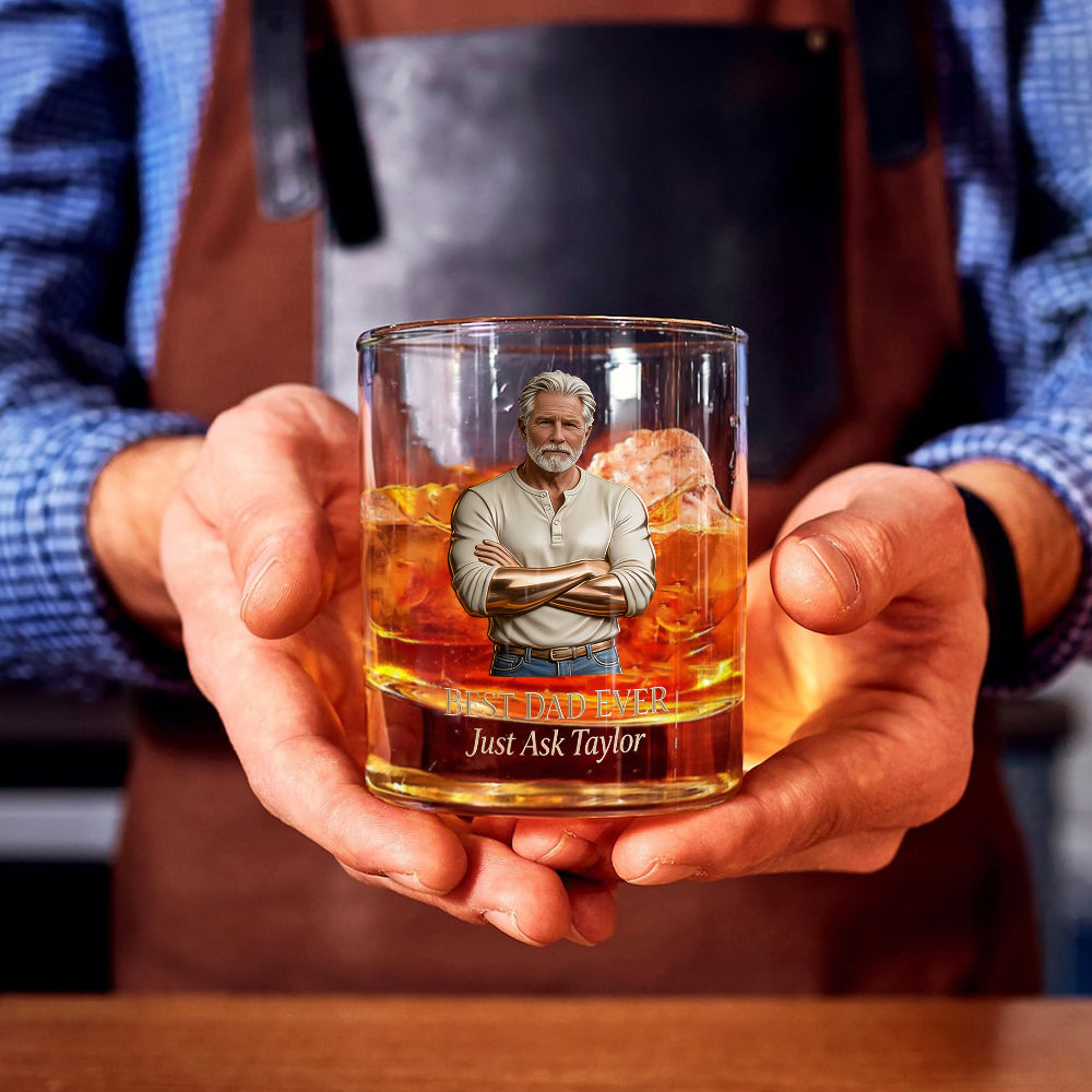 Notre Roche, Notre Héros - Verre à Whisky pour la Fête des Pères - Verre à Whisky Personnalisé