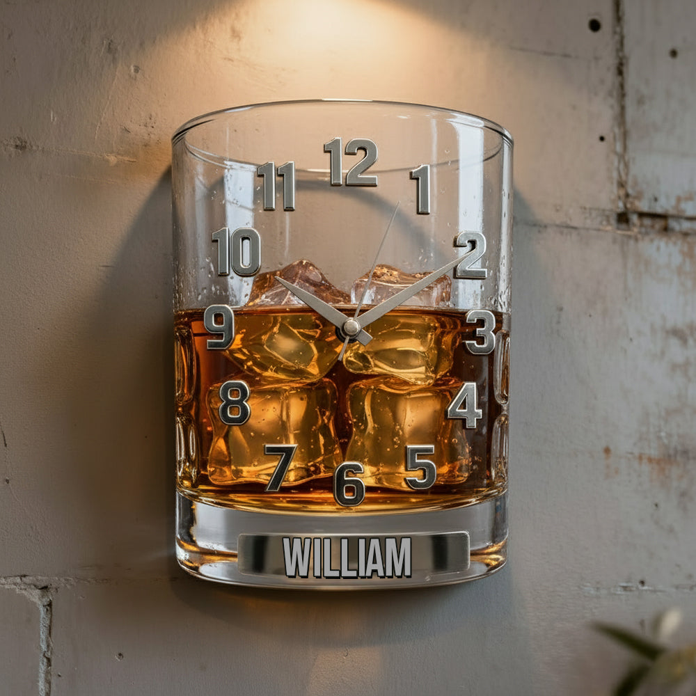 Time For Whiskey - Personalized Whisky LED Light Wall Clock