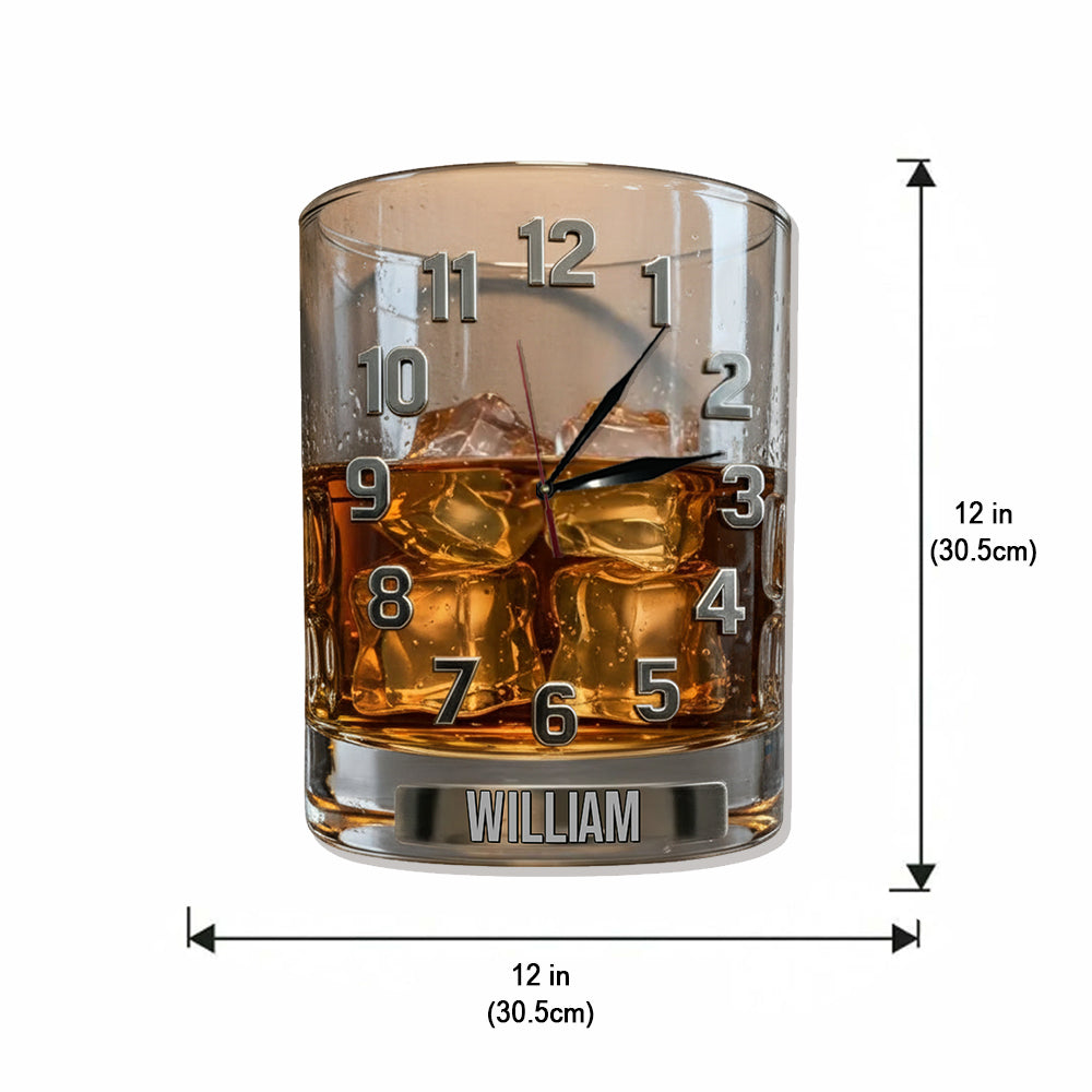 Time For Whiskey - Personalized Whisky LED Light Wall Clock