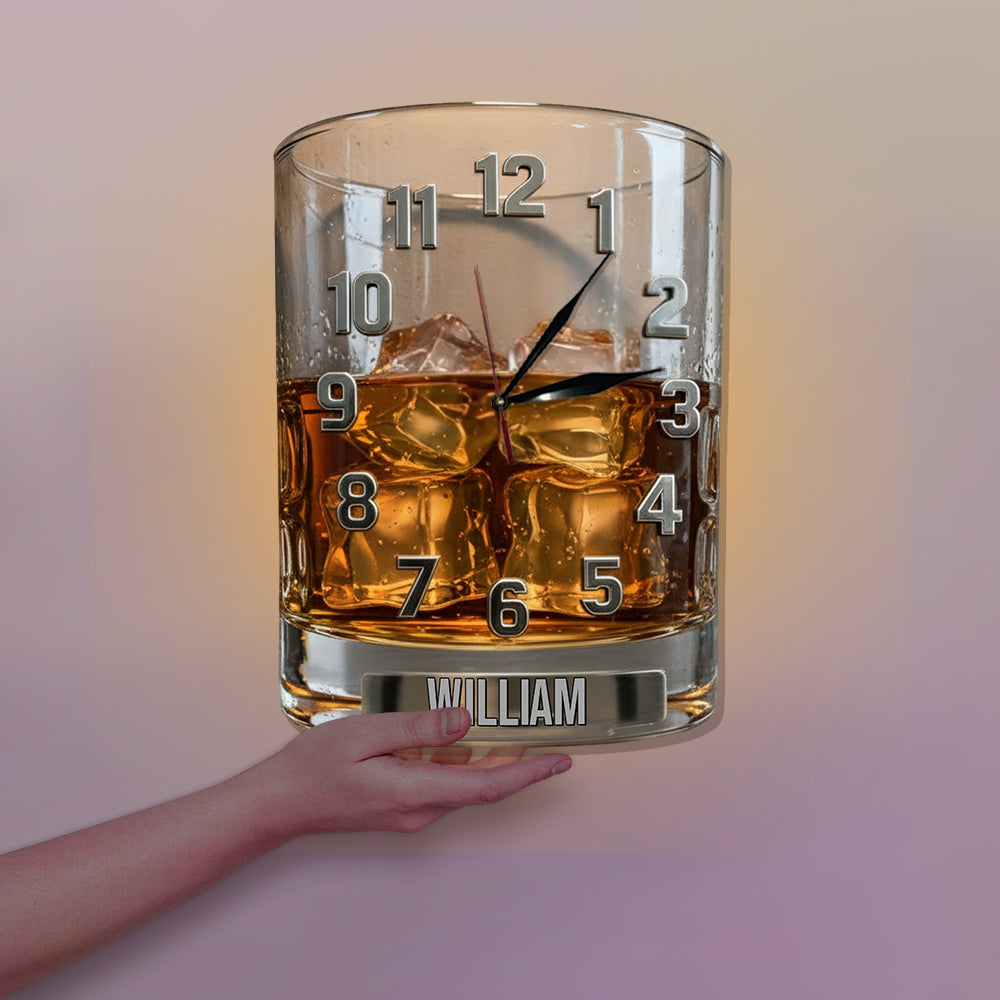 Time For Whiskey - Personalized Whisky LED Light Wall Clock