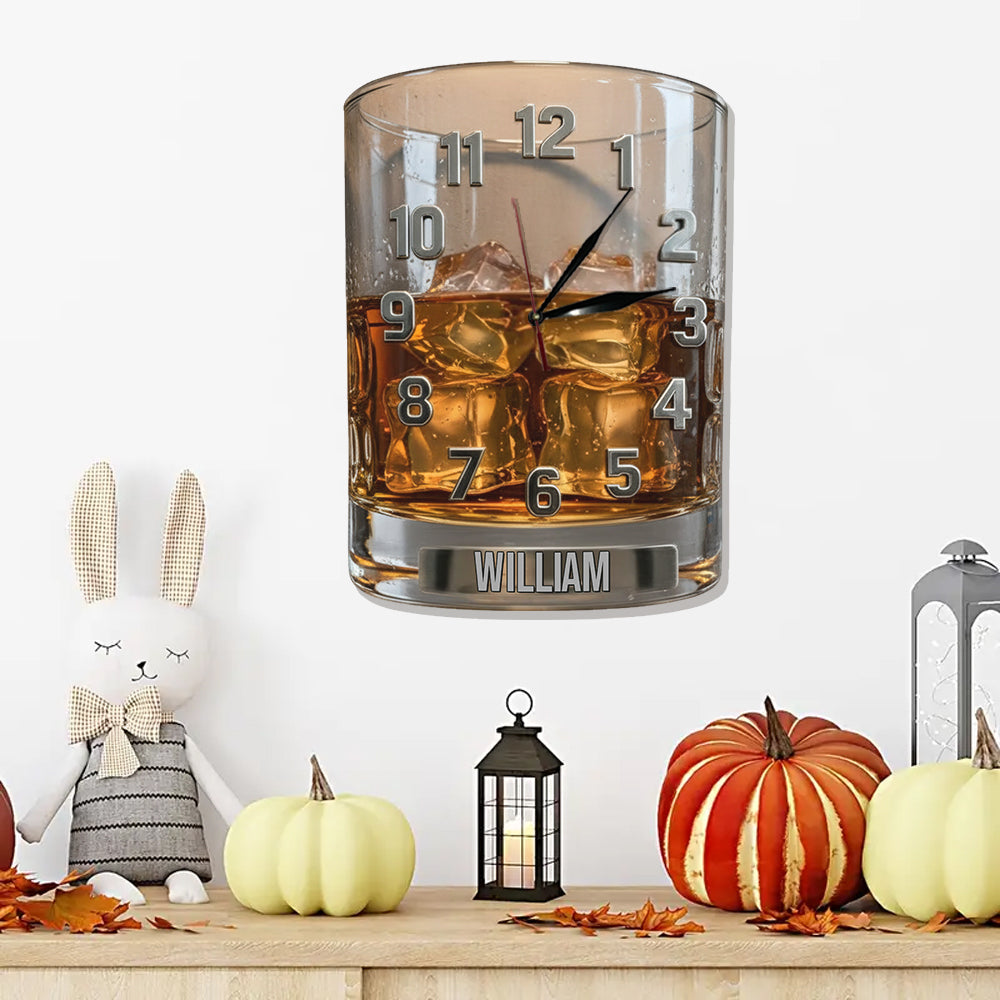 Time For Whiskey - Personalized Whisky LED Light Wall Clock