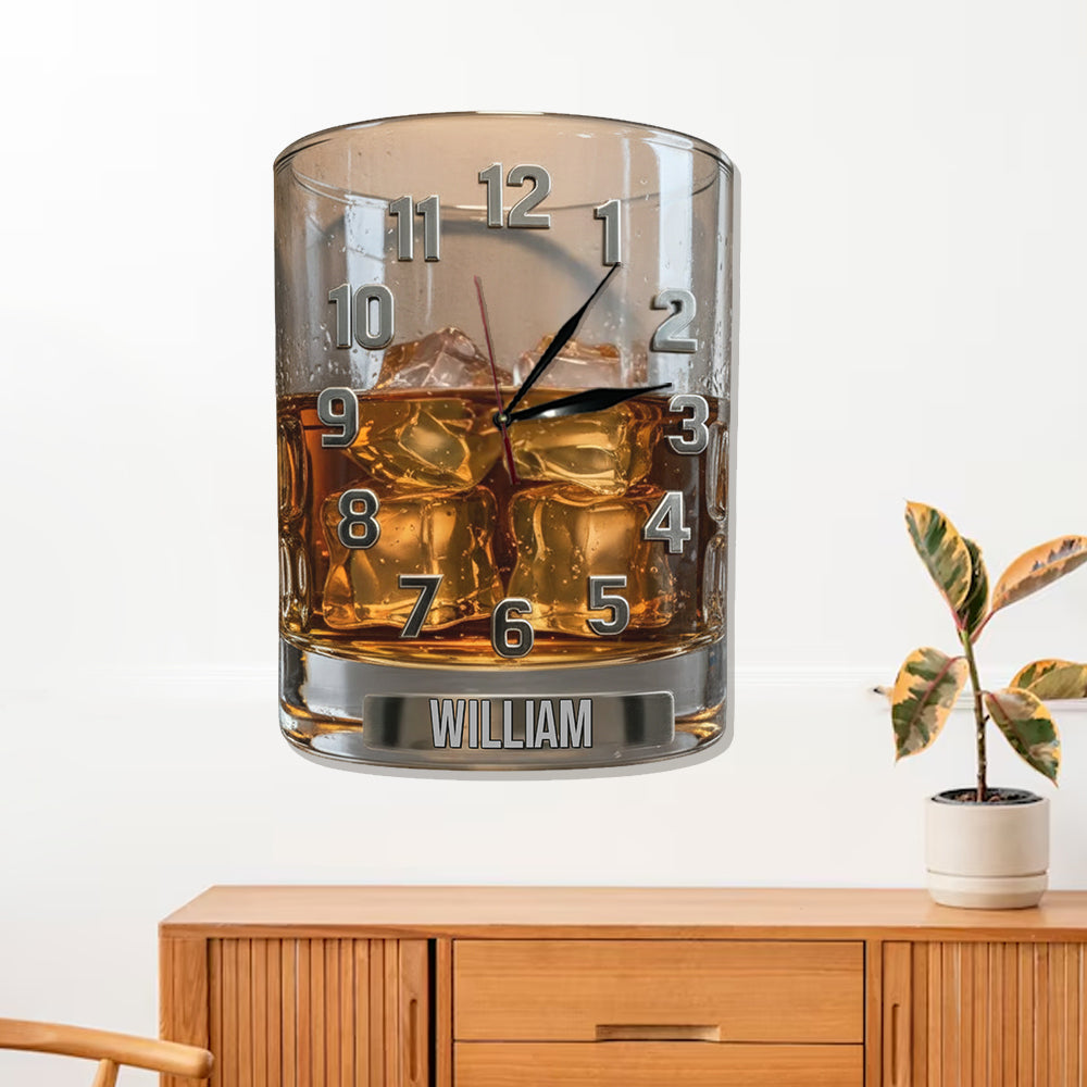 Time For Whiskey - Personalized Whisky LED Light Wall Clock