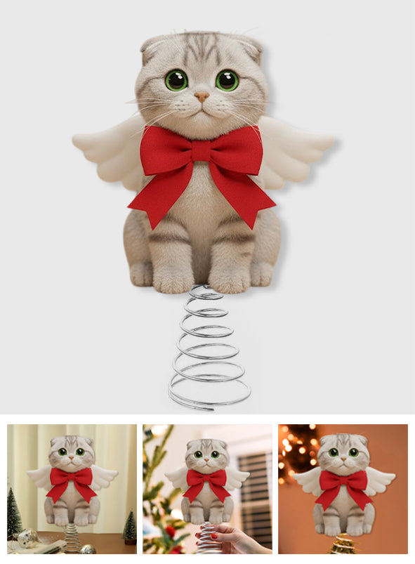 Merry Christmas - Personalized Cat LED Light Tree Topper