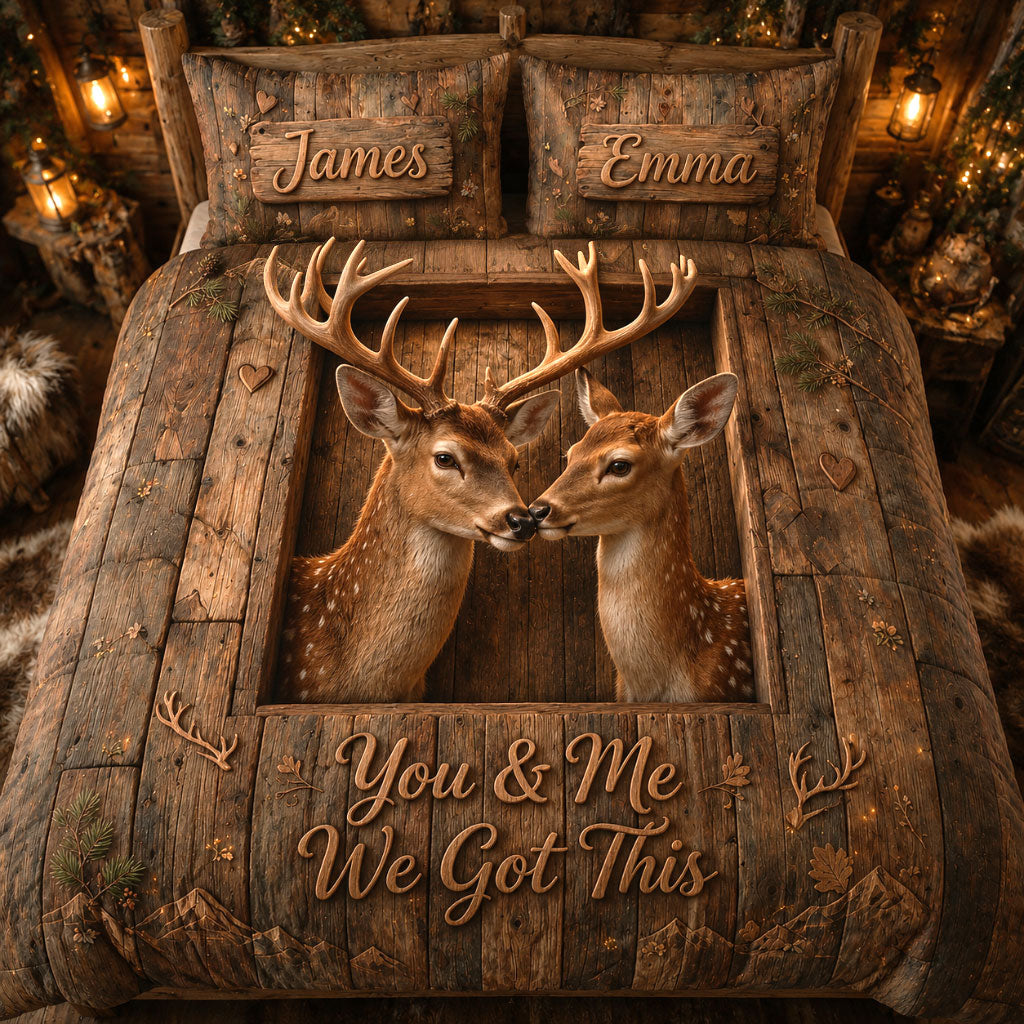 You & Me We Got This - Personalized Couple Bedding Set