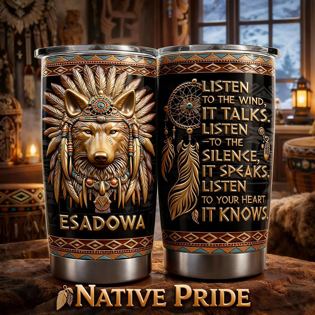 Fierté autochtone, Loup amérindien - Gobelet amérindien personnalisé