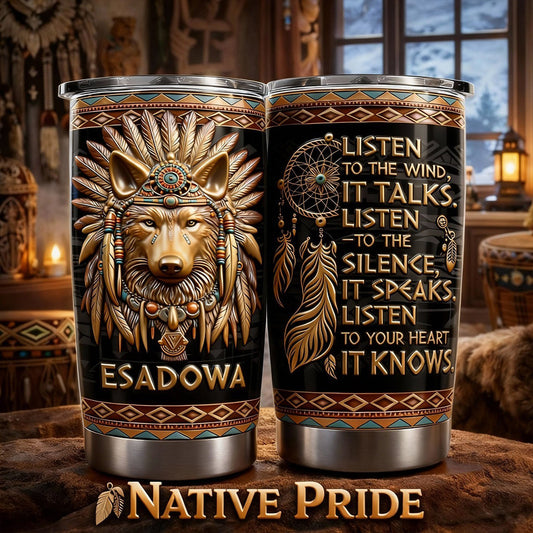 Fierté autochtone, Loup amérindien - Gobelet amérindien personnalisé