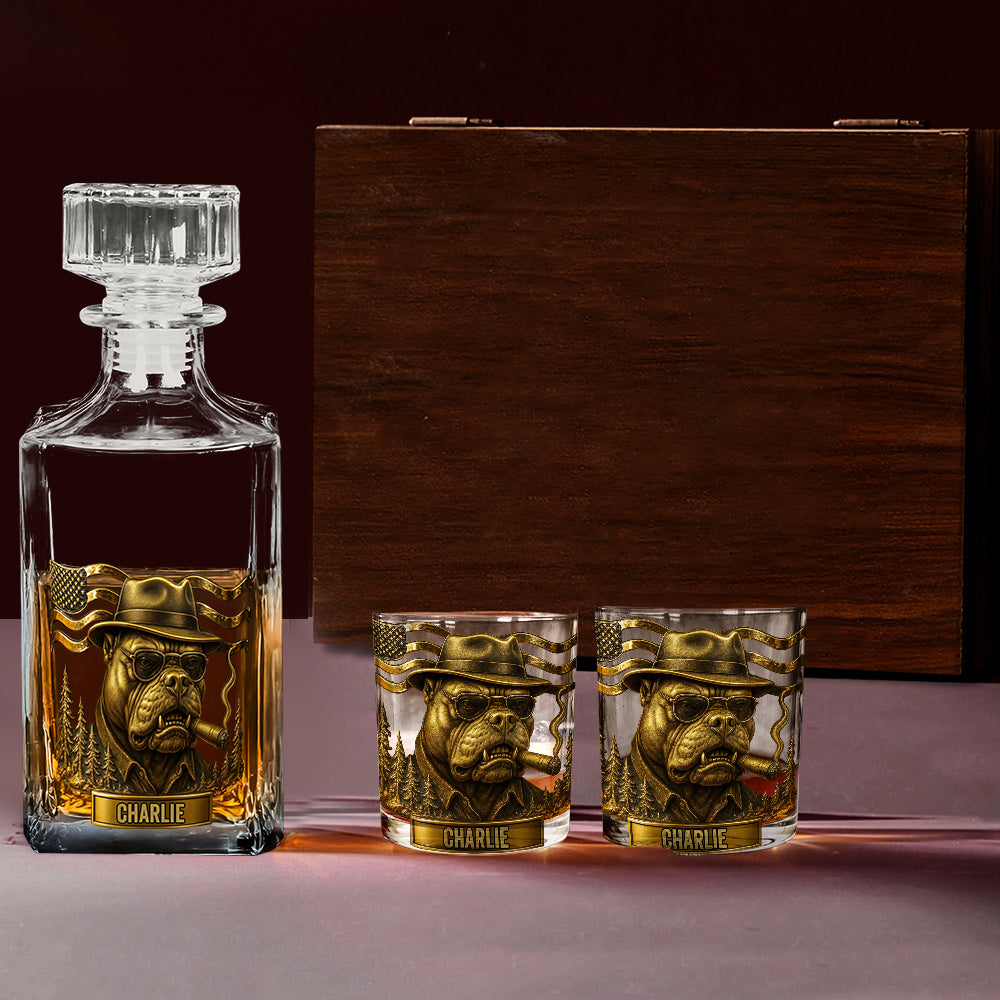 Mafia Pitbull - Coffret carafe à whisky Pitbull personnalisée