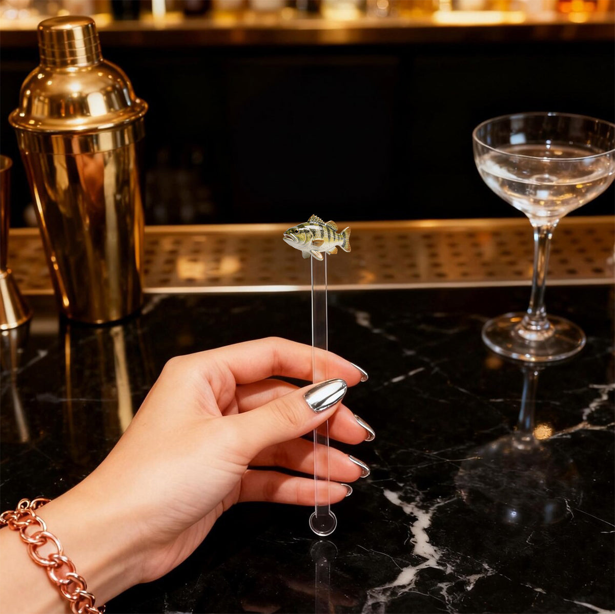 Love Fishing - Personalized Fishing Set Accent Mug with Acrylic Stirrers