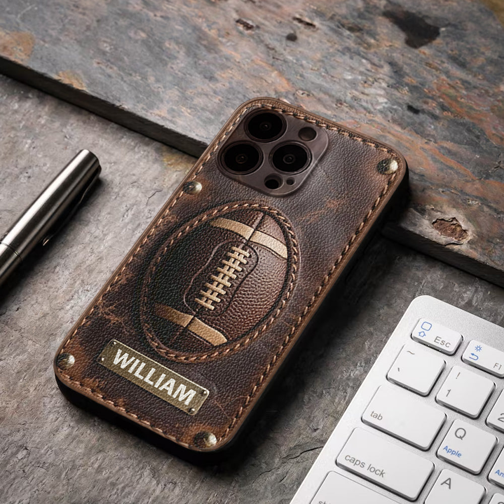 Gameday - Personalized Football Leather Phone Case
