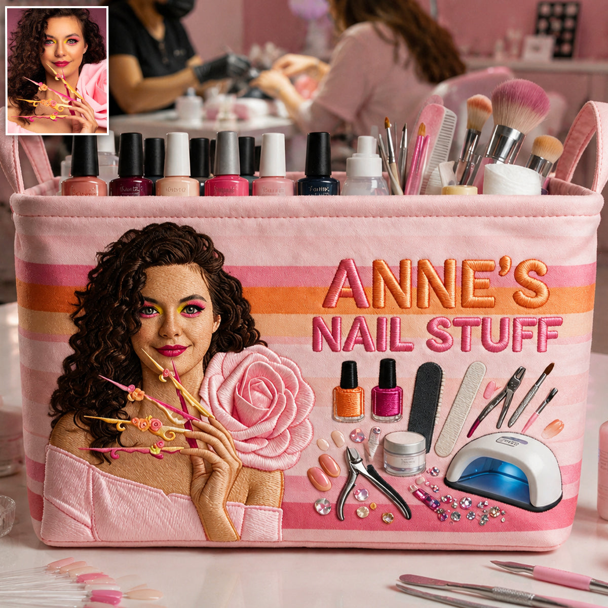 My Nail Stuff - Personalized Nail Salon Rectangle Storage Basket