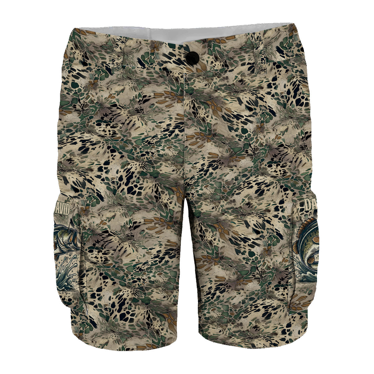 Cadeau de pêche pour lui/mari/papa... - Short cargo de pêche personnalisé avec ceinture