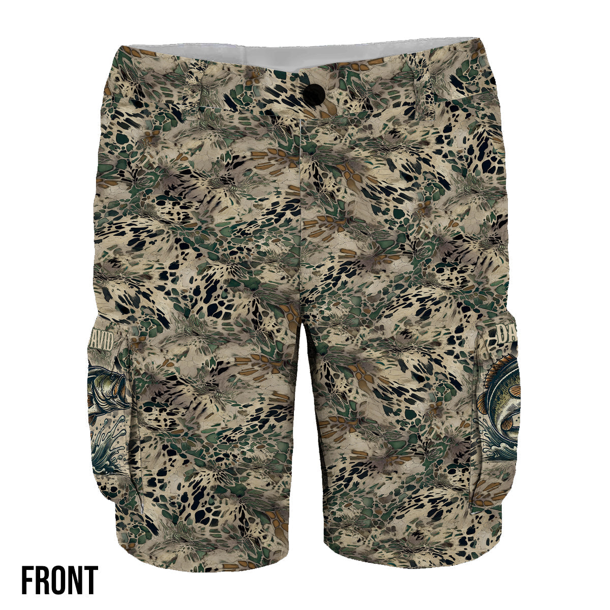 Cadeau de pêche pour lui/mari/papa... - Short cargo de pêche personnalisé avec ceinture