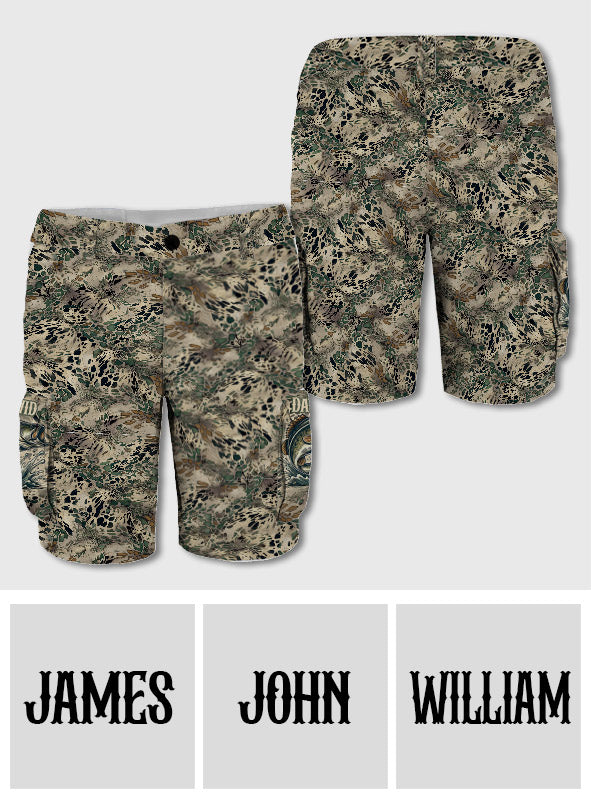 Cadeau de pêche pour lui/mari/papa... - Short cargo de pêche personnalisé avec ceinture