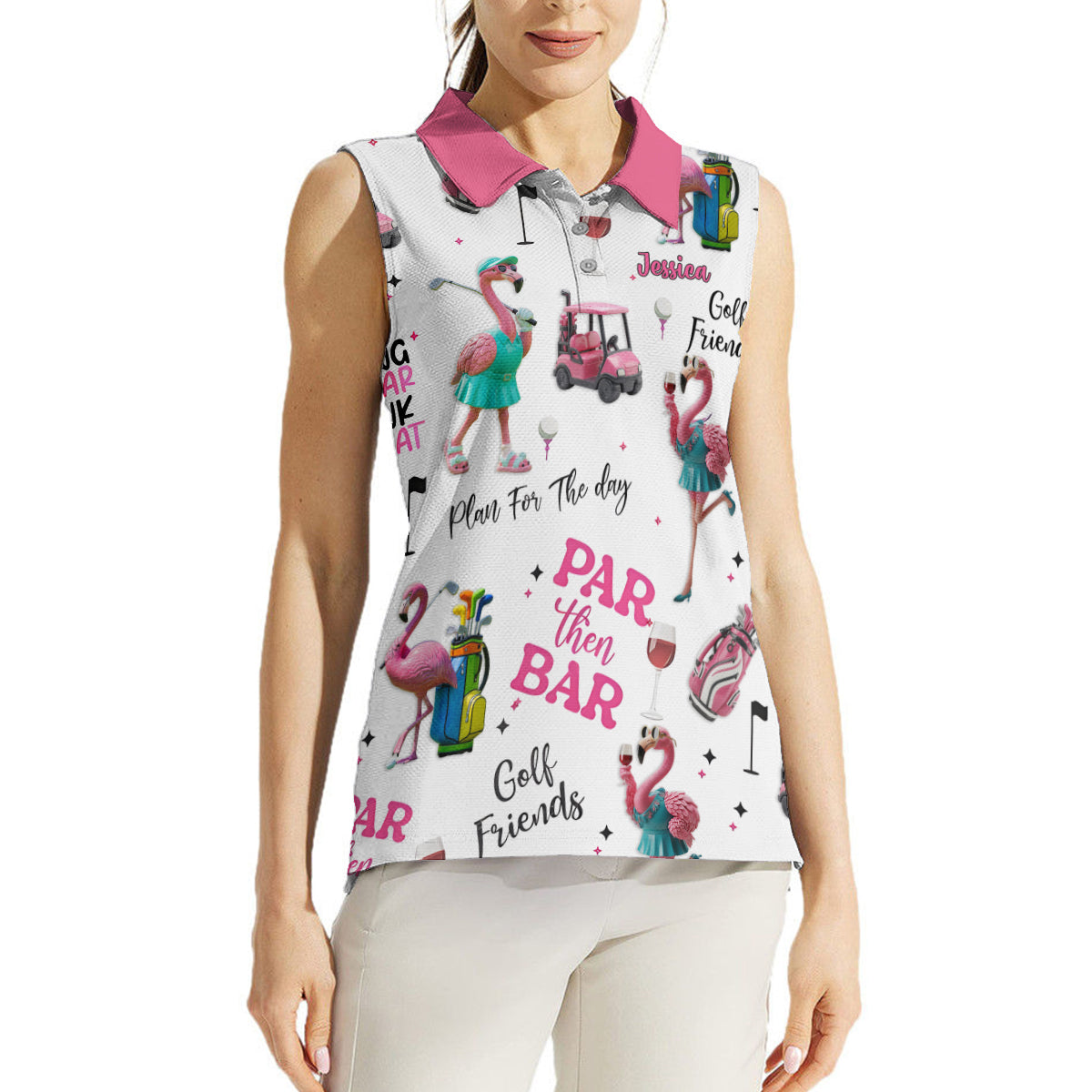 Par Then Bar - Personalized Golf Sleeveless Polo Shirt