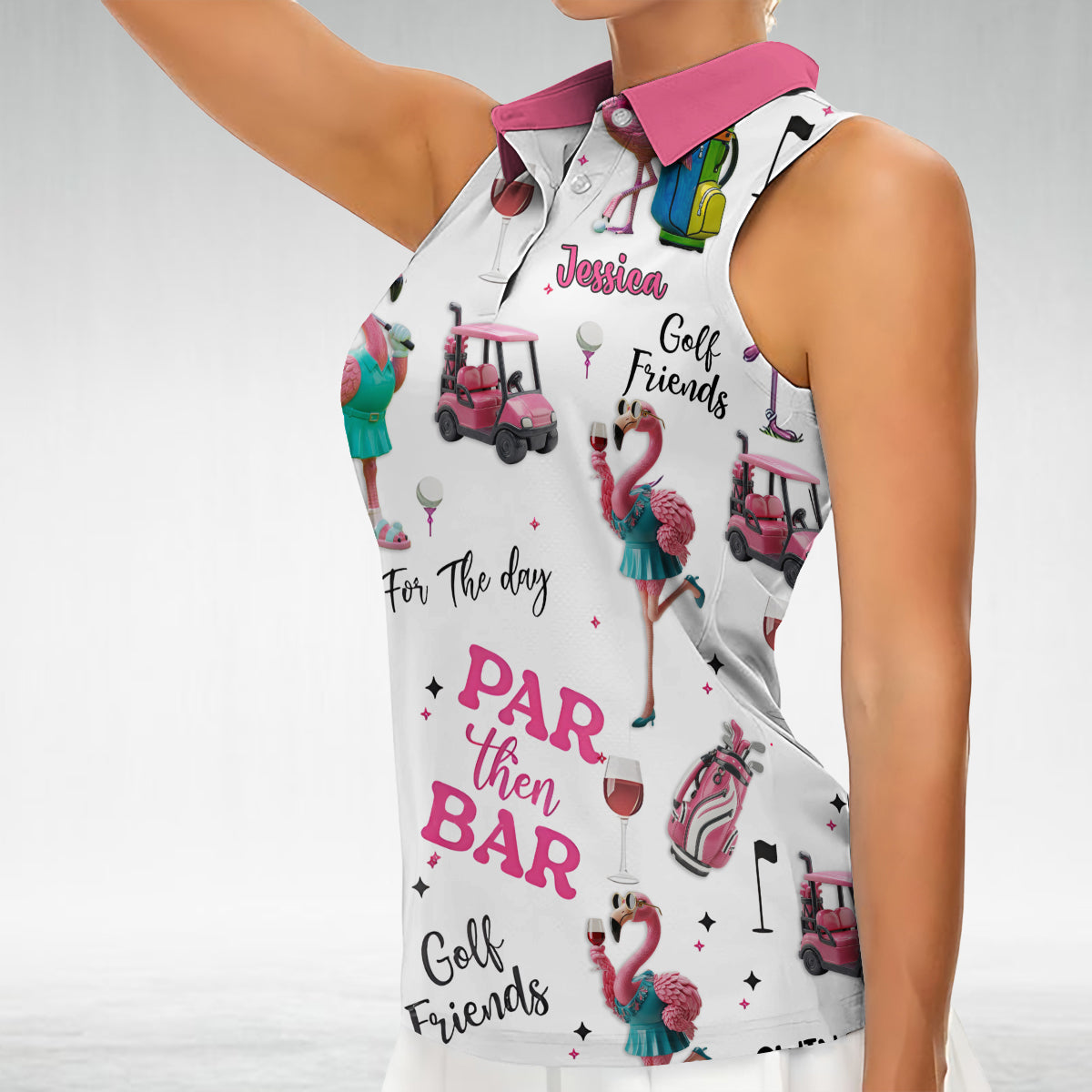 Par Then Bar - Personalized Golf Sleeveless Polo Shirt