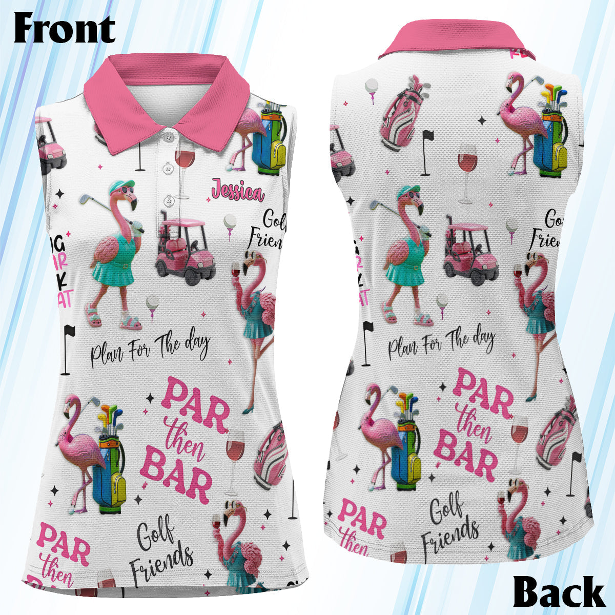Par Then Bar - Personalized Golf Sleeveless Polo Shirt