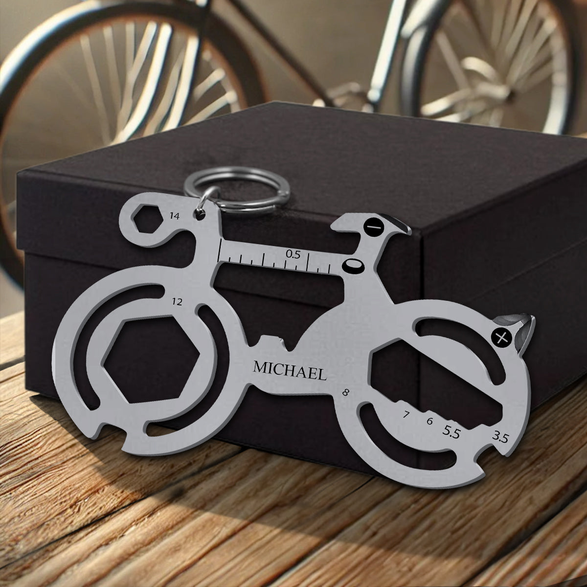 Road Bike Cycling Travel Tool - Personalized Biker Metal Multitools Sheet