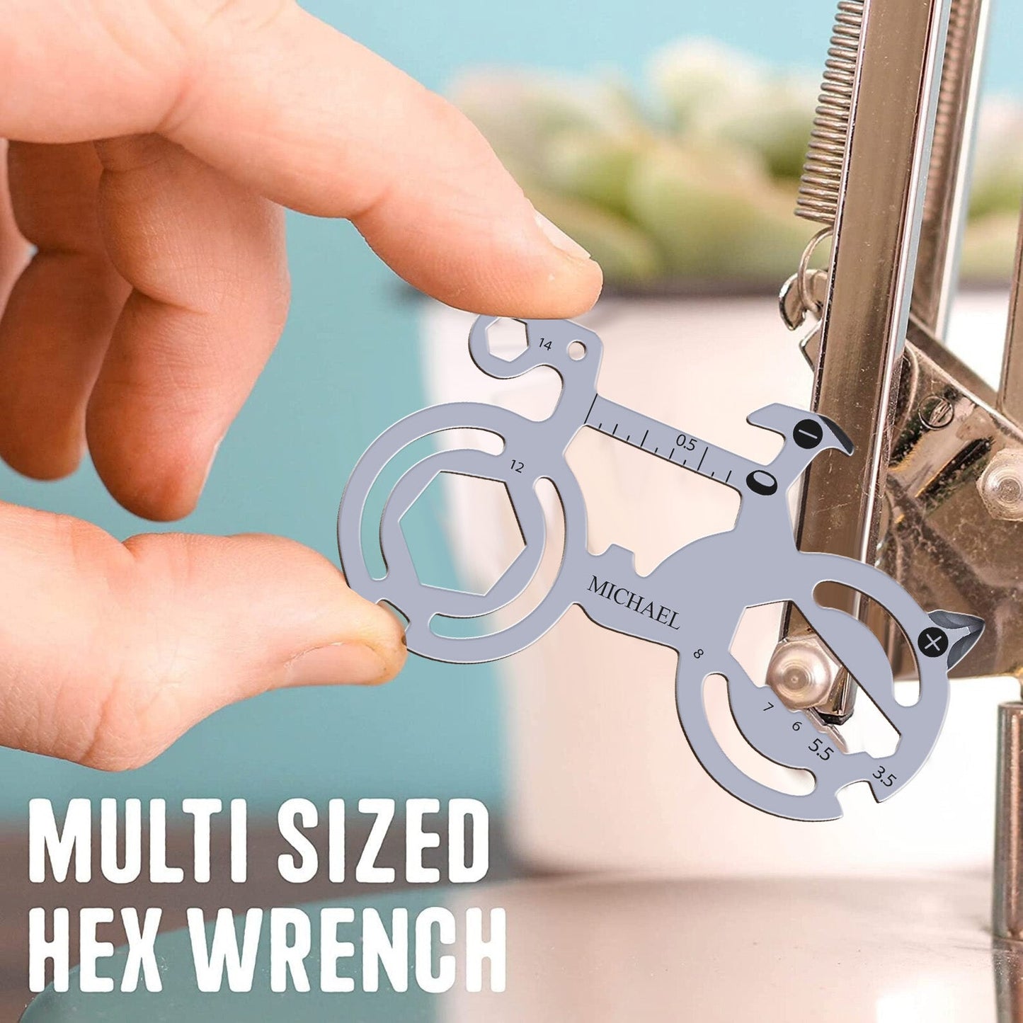 Road Bike Cycling Travel Tool - Personalized Biker Metal Multitools Sheet