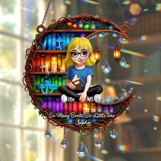 Just One More Chapter - Personalized Book Window Hanging Suncatcher Ornament