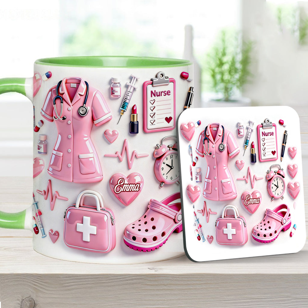 Nurse Life - Personalized Nurse Accent Mug & Coaster