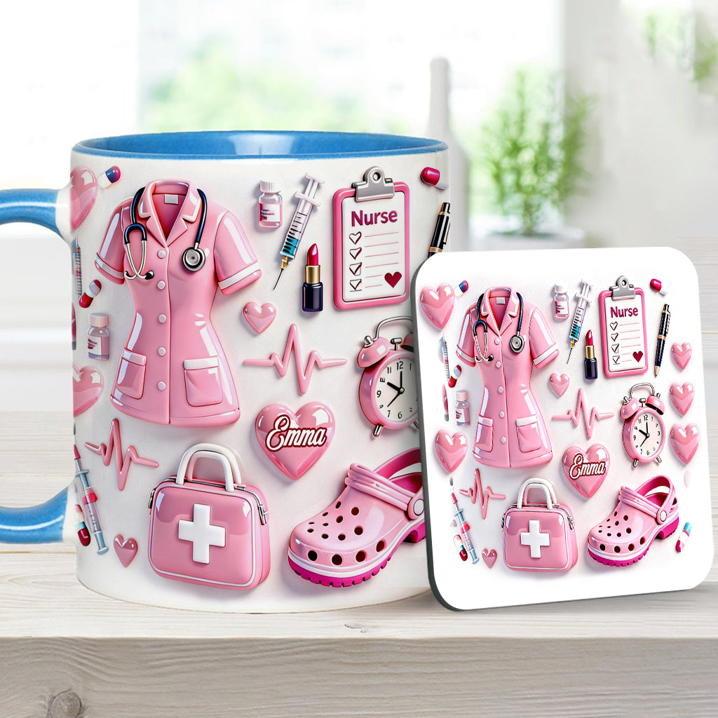Nurse Life - Personalized Nurse Accent Mug & Coaster