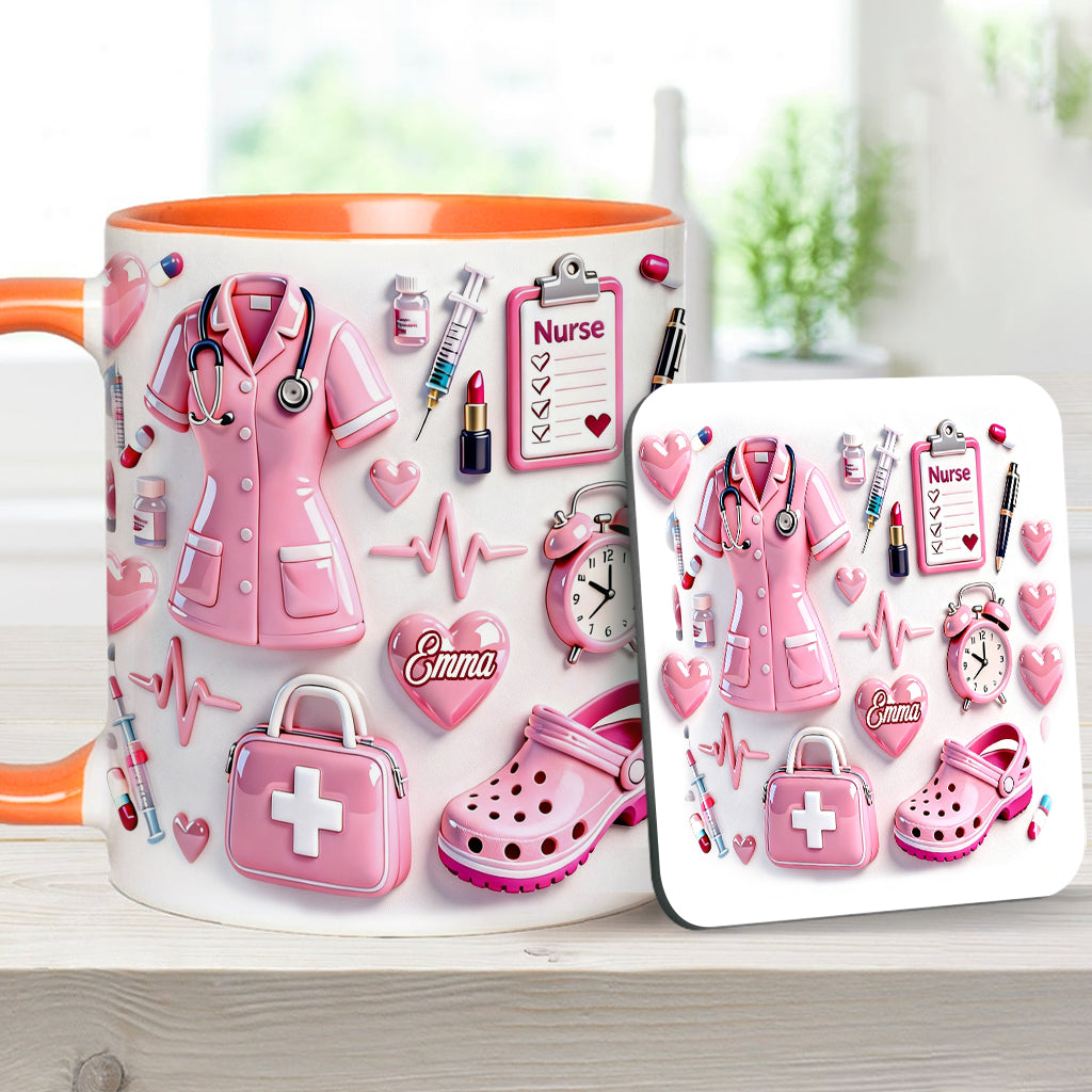 Nurse Life - Personalized Nurse Accent Mug & Coaster