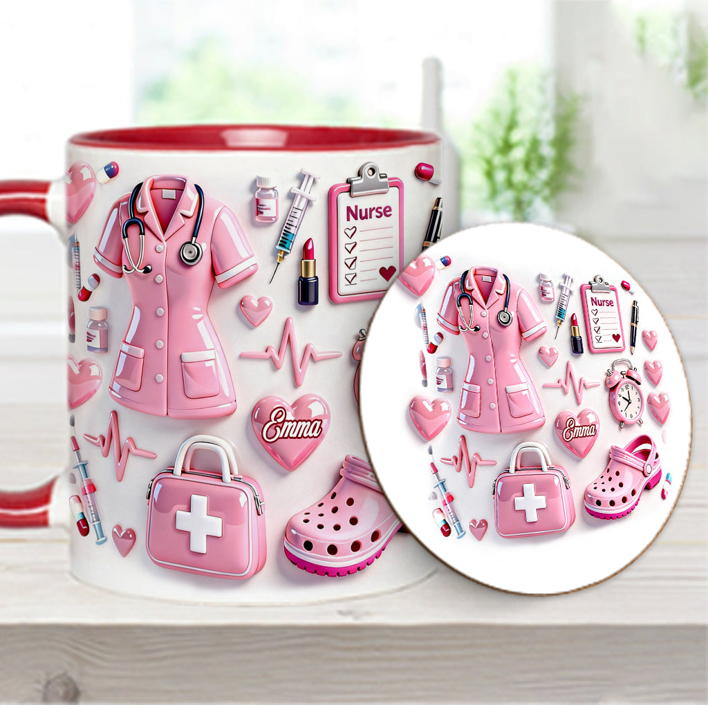 Nurse Life - Personalized Nurse Accent Mug & Coaster