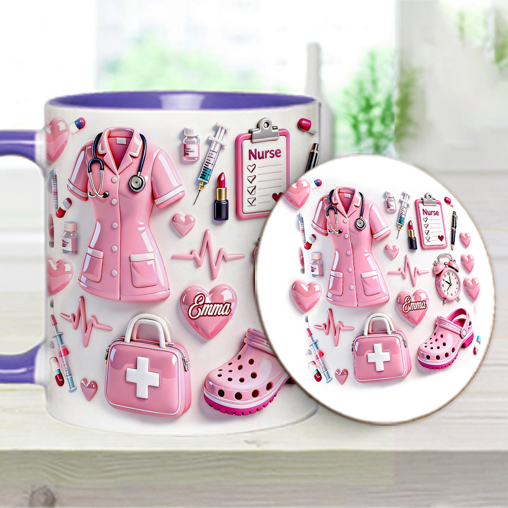 Nurse Life - Personalized Nurse Accent Mug & Coaster