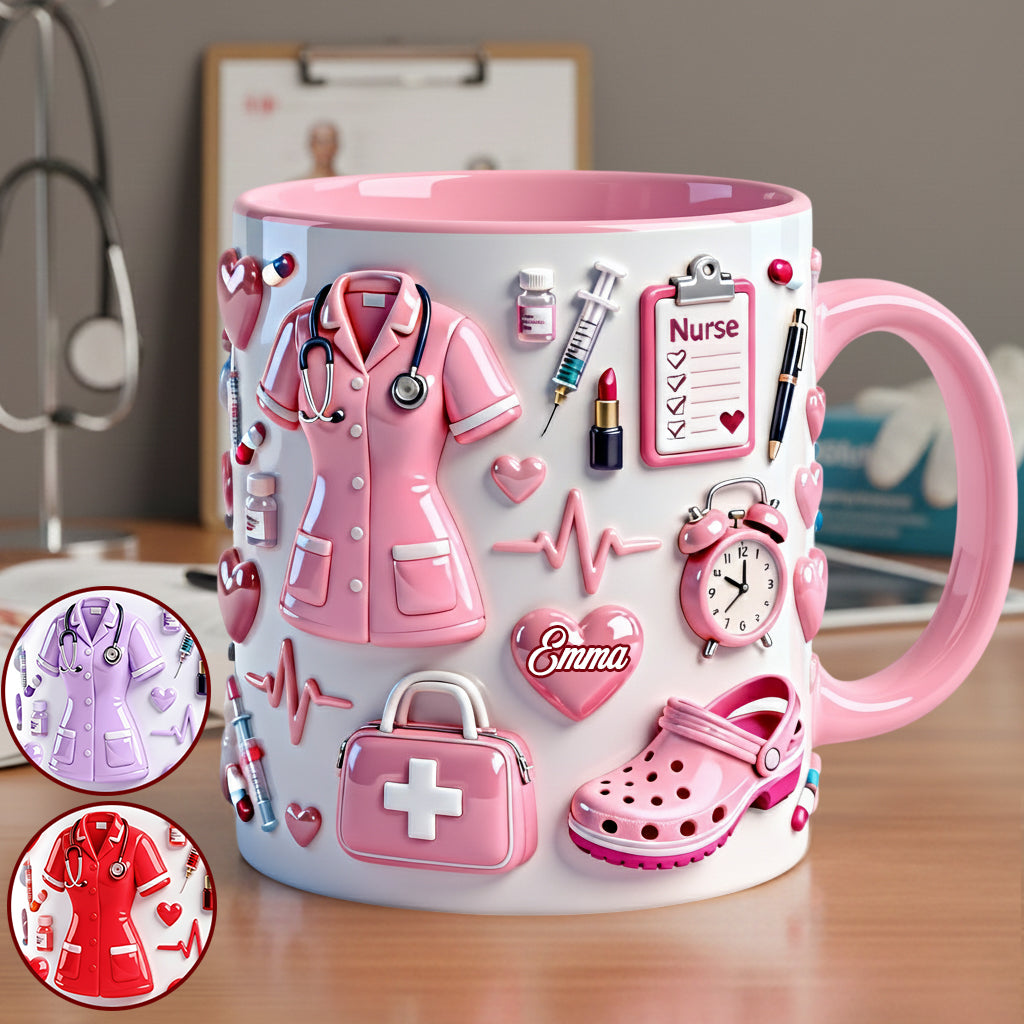 Nurse Life - Personalized Nurse Accent Mug & Coaster