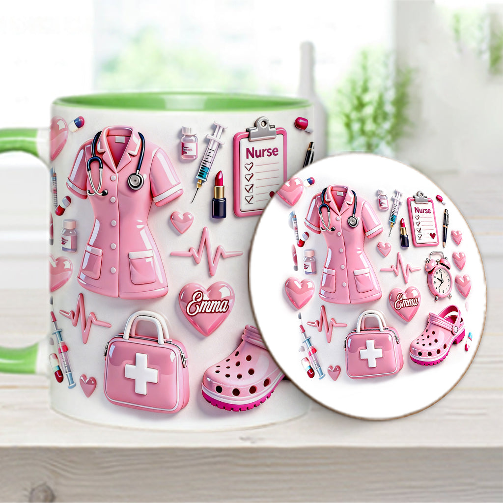 Nurse Life - Personalized Nurse Accent Mug & Coaster