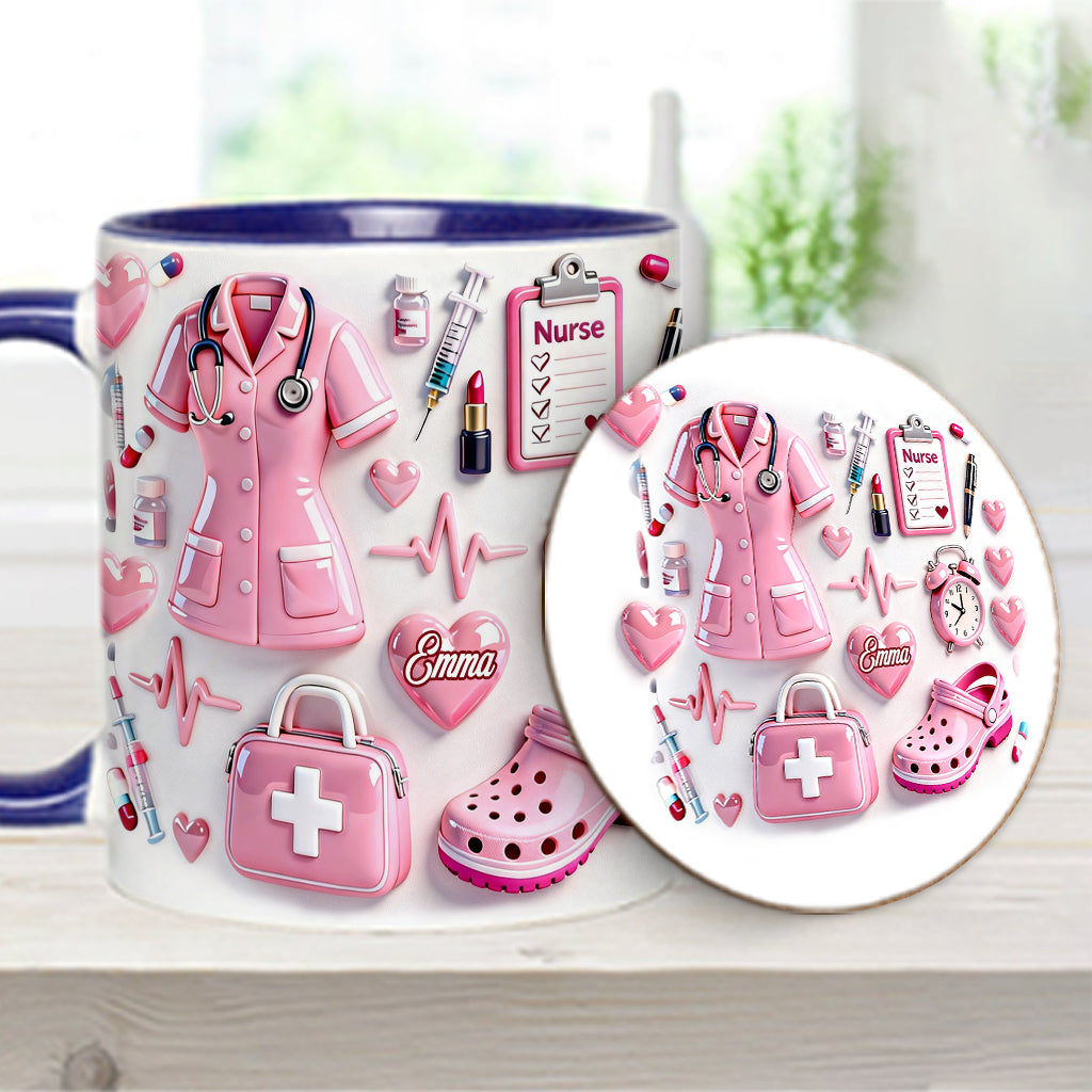 Nurse Life - Personalized Nurse Accent Mug & Coaster