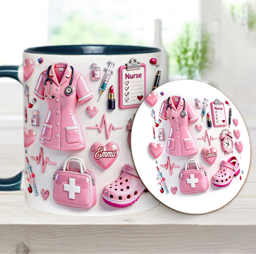 Nurse Life - Personalized Nurse Accent Mug & Coaster
