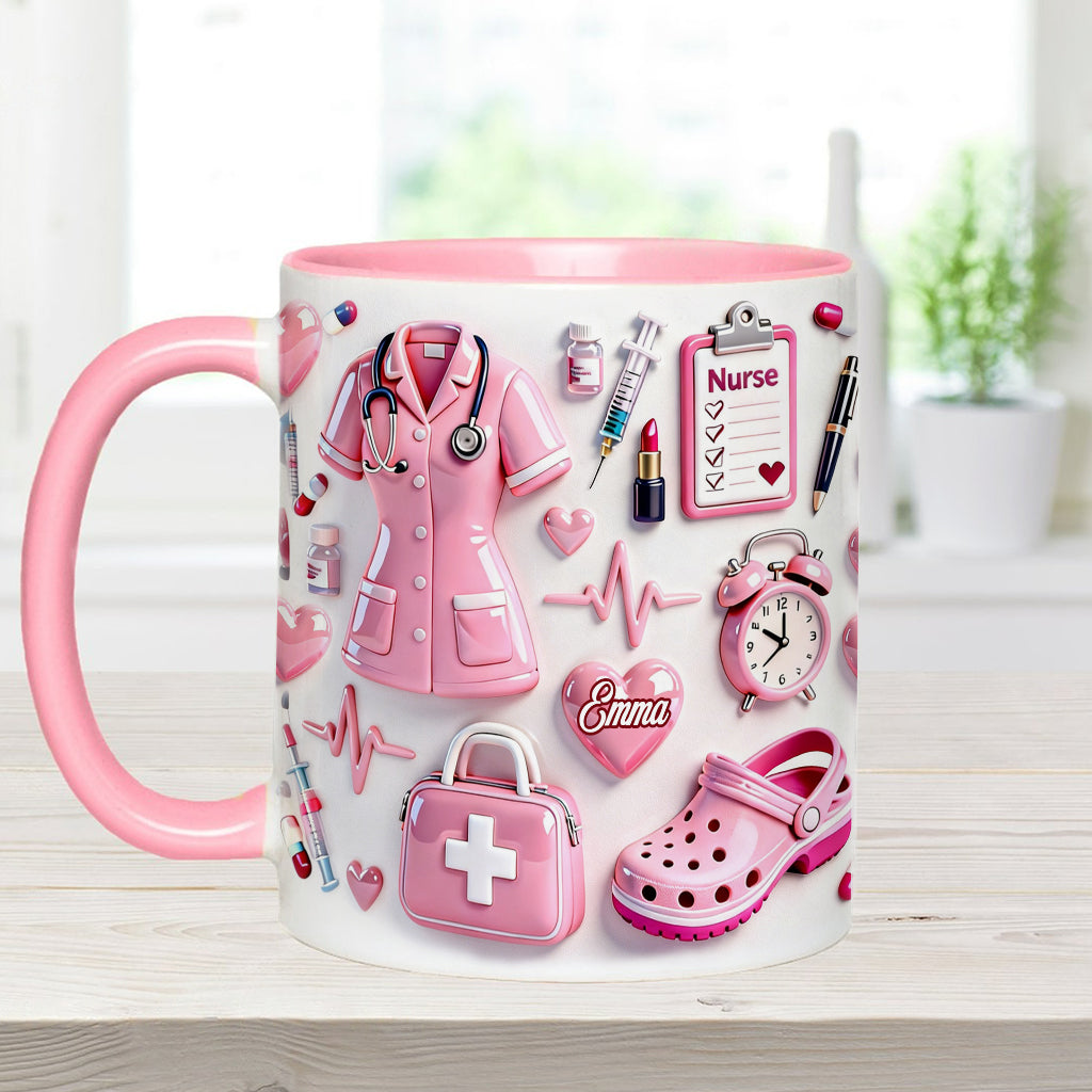 Nurse Life - Personalized Nurse Accent Mug & Coaster