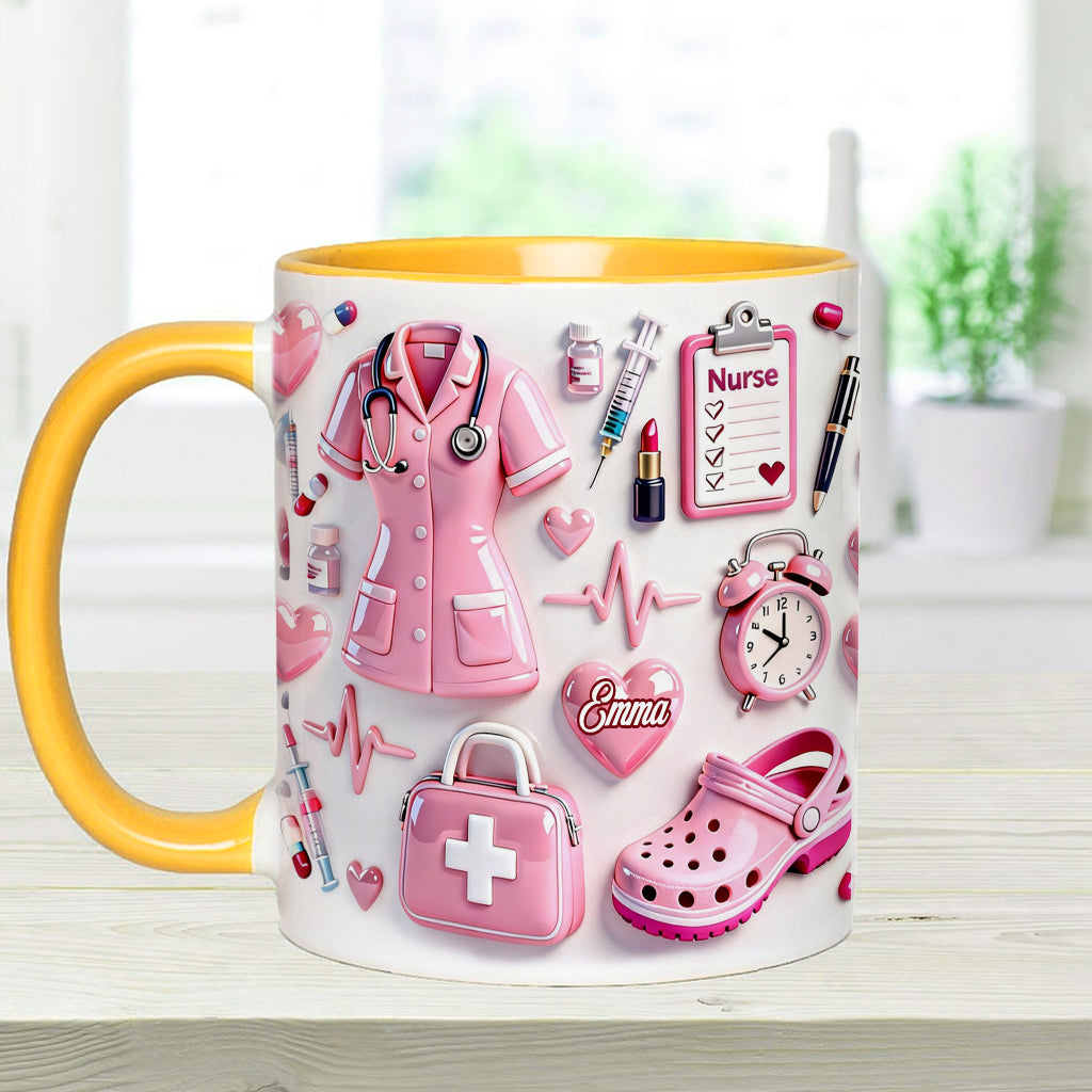 Nurse Life - Personalized Nurse Accent Mug & Coaster