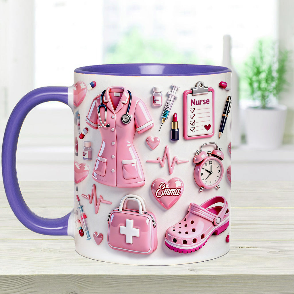 Nurse Life - Personalized Nurse Accent Mug & Coaster