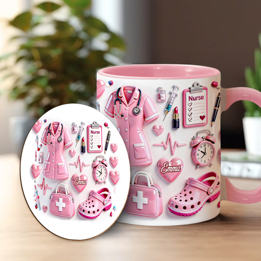 Nurse Life - Personalized Nurse Accent Mug & Coaster