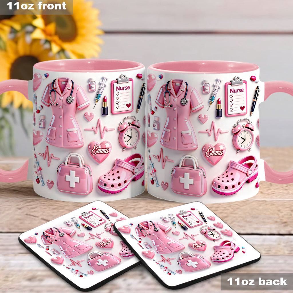 Nurse Life - Personalized Nurse Accent Mug & Coaster