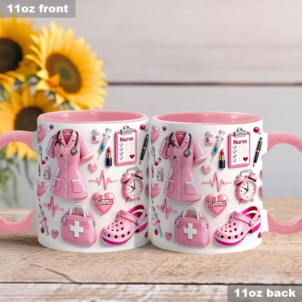 Nurse Life - Personalized Nurse Accent Mug & Coaster