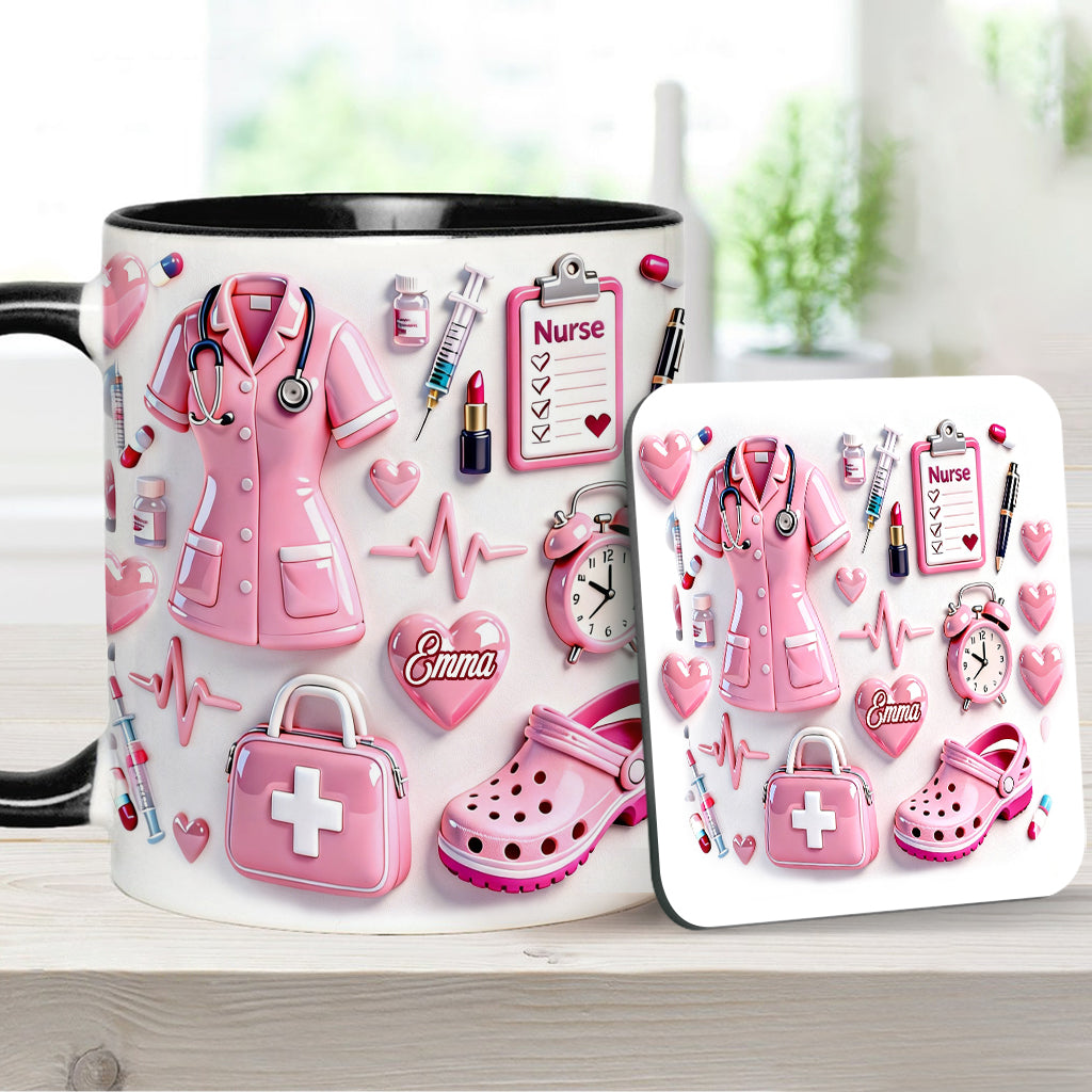 Nurse Life - Personalized Nurse Accent Mug & Coaster