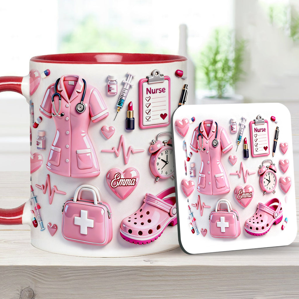 Nurse Life - Personalized Nurse Accent Mug & Coaster